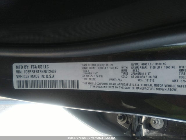 1C6RREBT8NN202409 RAM 1500 Big Horn