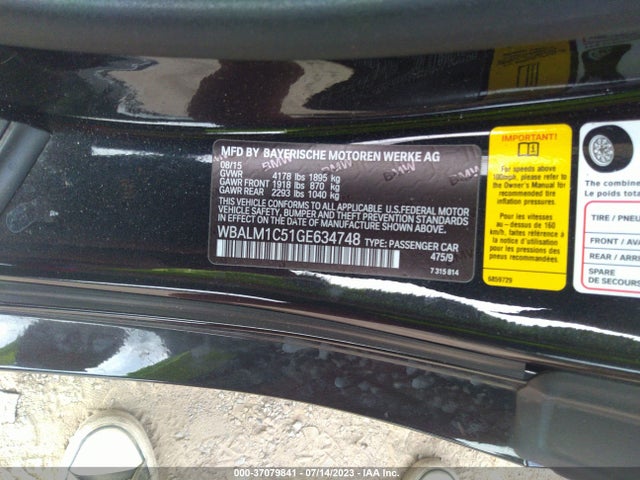 2016 BMW Z4, VIN: WBALM1C51GE634748