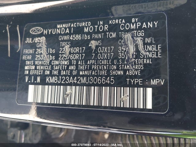 Hyundai TUCSON SE 2021 KM8J23A42MU306645 Image 16