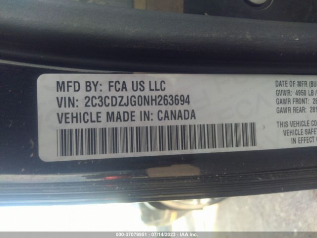 2C3CDZJG0NH263694 Dodge Challenger Gt