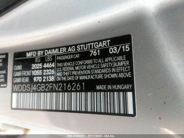 WDDSJ4GB2FN216261 Mercedes-Benz Cla-class Cla 250