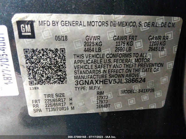 Chevrolet EQUINOX LS 2018 3GNAXHEV5JL386624 Image 15