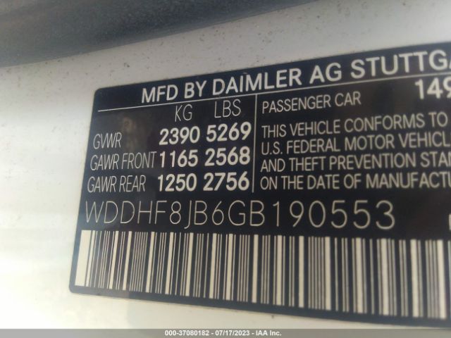 WDDHF8JB6GB190553 Mercedes-Benz E-class E 350