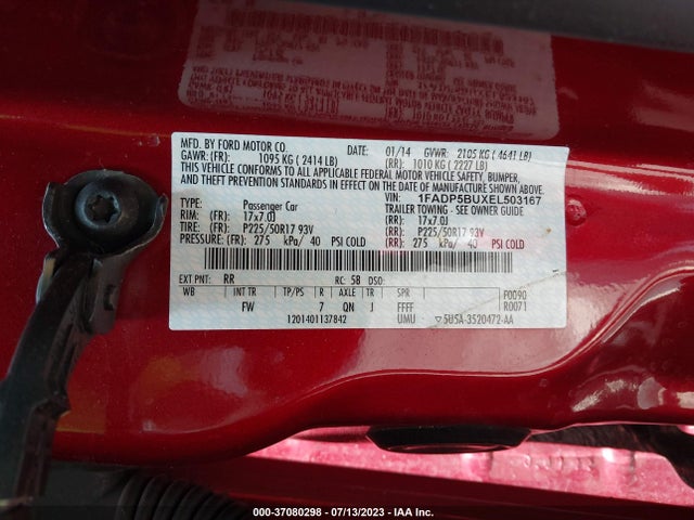 2014 FORD C-MAX HYBRID SEL VIN: 1FADP5BUXEL503167