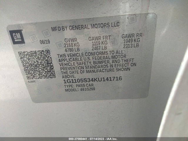Chevrolet Impala Premier 2019 1G1105S34KU141716 Image 15