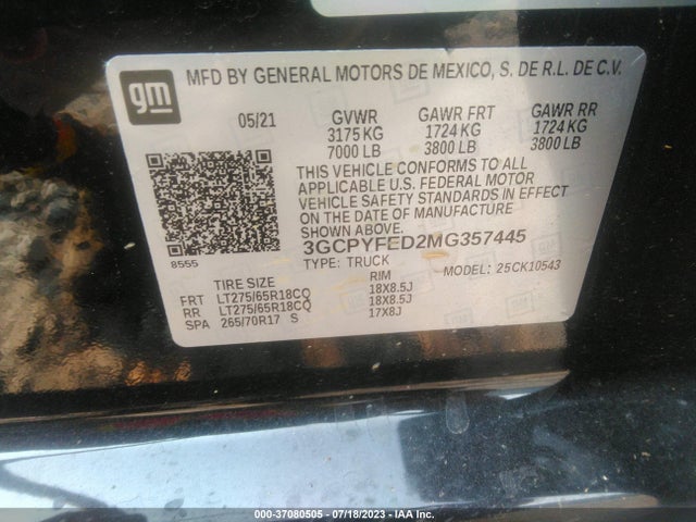 Chevrolet Silverado 1500 Lt Trail Boss 2021 3GCPYFED2MG357445 Image 9