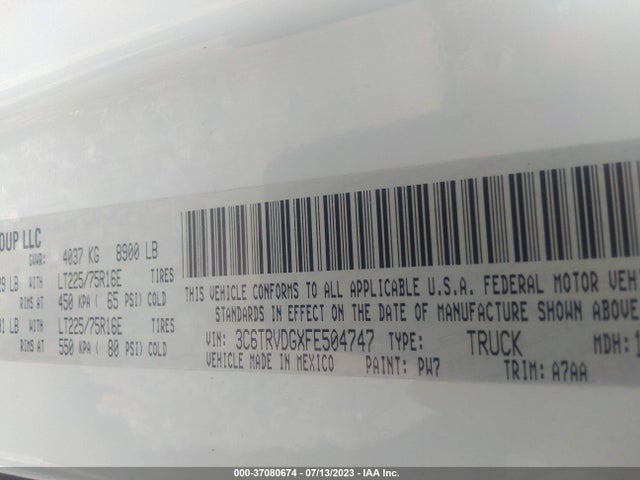 3C6TRVDGXFE504747 RAM Promaster
