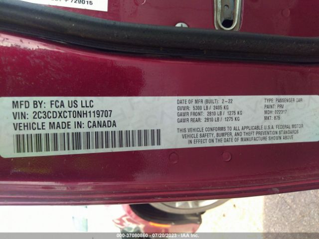 2C3CDXCT0NH119707 Dodge CHARGER R/T