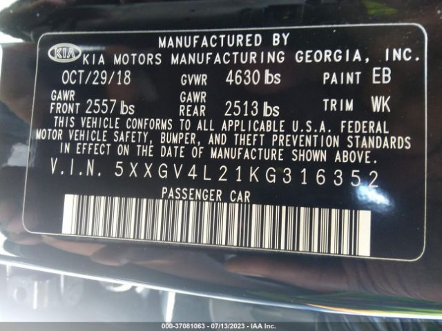 5XXGV4L21KG316352 KIA OPTIMA SX