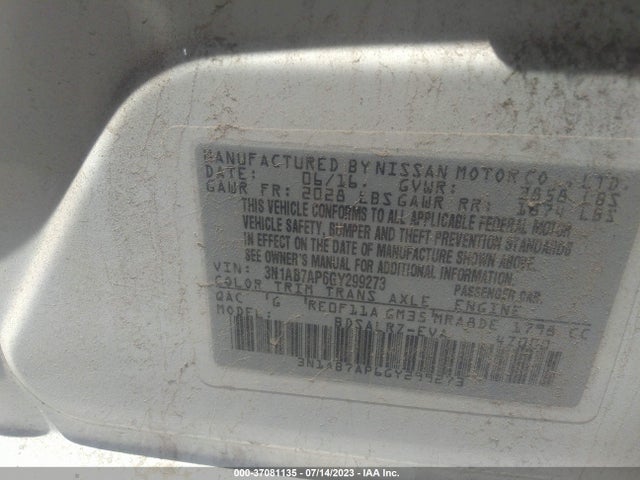 Nissan SENTRA SR 2016 3N1AB7AP6GY299273 Image 9