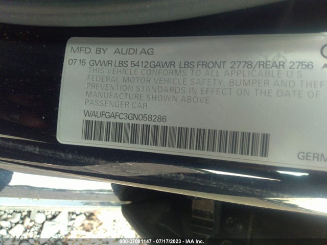 WAUFGAFC3GN058286 Audi A6 3.0t Premium Plus
