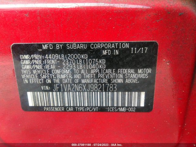 JF1VA2N6XJ9821783 Subaru Wrx Sti