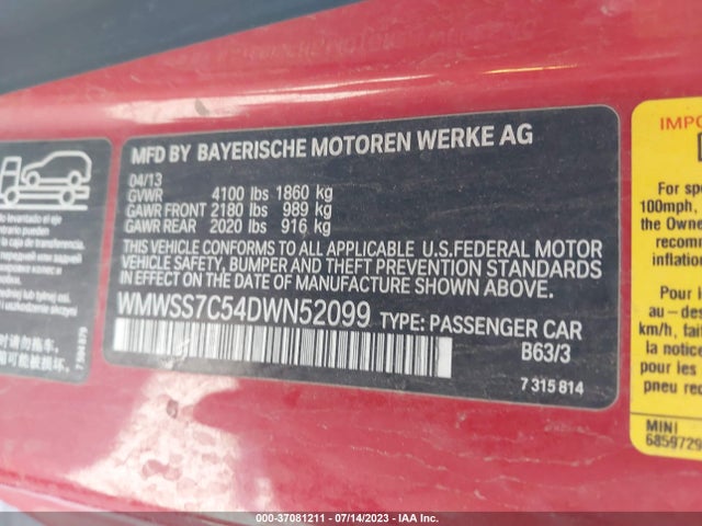 2013 MINI PACEMAN WMWSS7C54DWN52099 Photo 8