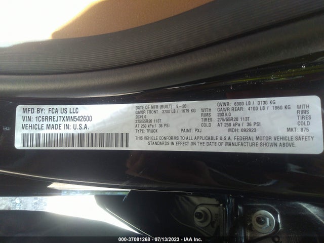 1C6RREJTXMN542600 RAM 1500 Laramie
