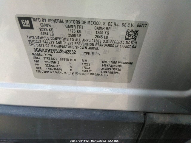 Chevrolet EQUINOX LS 2018 3GNAXHEV5JS502832 Image 9