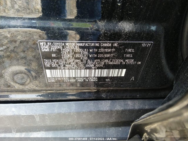 2021 TOYOTA RAV4 XLE VIN: 2T3P1RFV7MC254357
