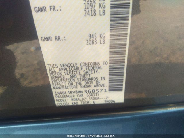 Nissan Altima 2.5 S 2021 1N4BL4BV8MN368571 Image 9