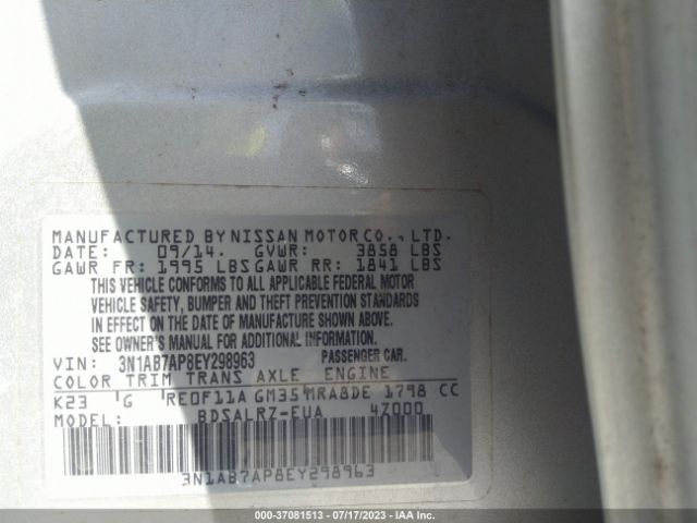 3N1AB7AP8EY298963 Nissan SENTRA SR