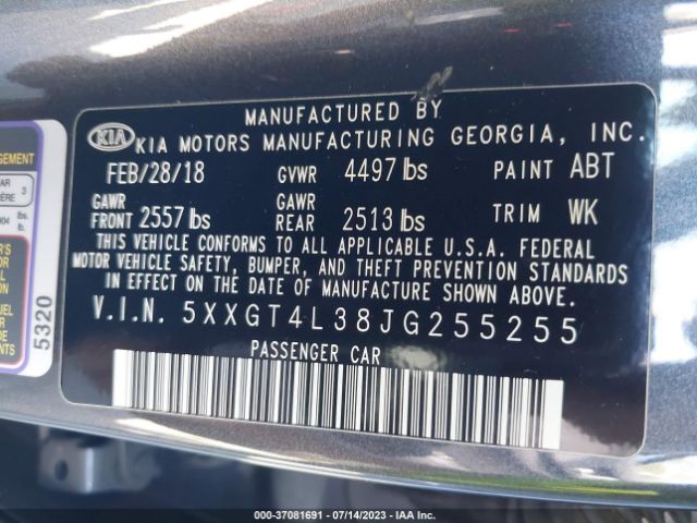 5XXGT4L38JG255255 KIA Optima S