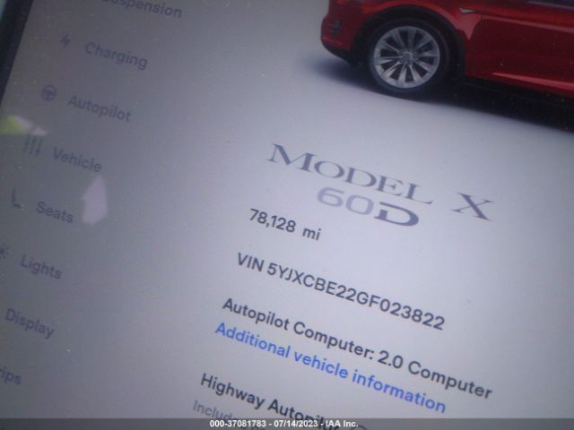 5YJXCBE22GF023822 Tesla Model X 70d/90d/75d/60d/p100d