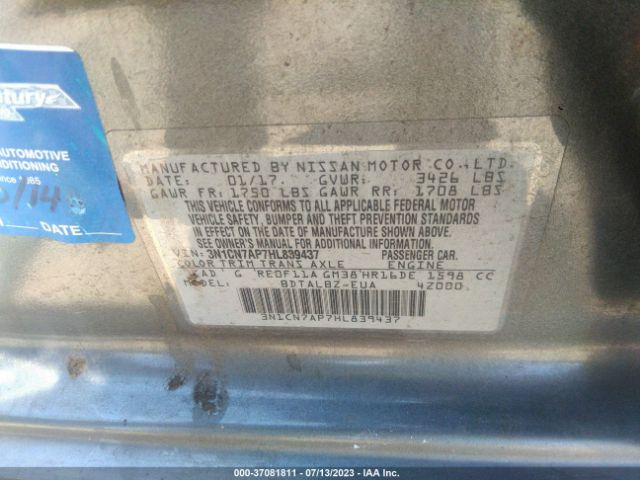 3N1CN7AP7HL839437 Nissan Versa Sedan Sv