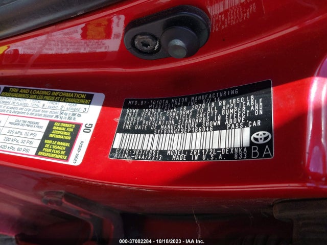 Toyota Corolla L/le/s/s Plus/le Plus 2014 5YFBURHE9EP166046 Image 9