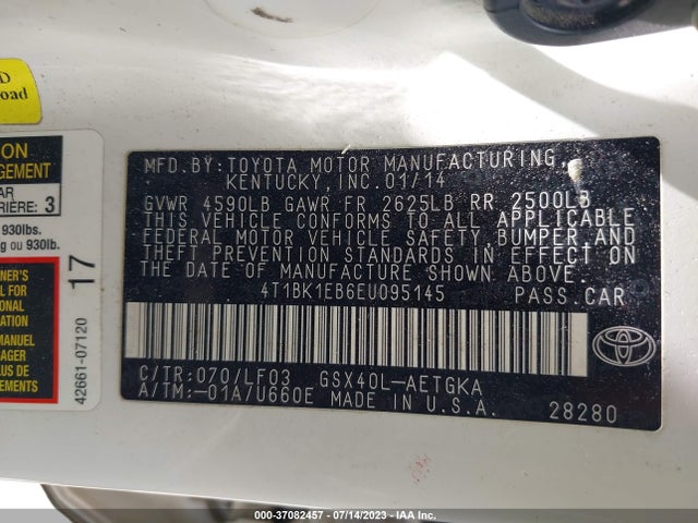 Toyota AVALON LIMITED 2014 4T1BK1EB6EU095145 Image 16