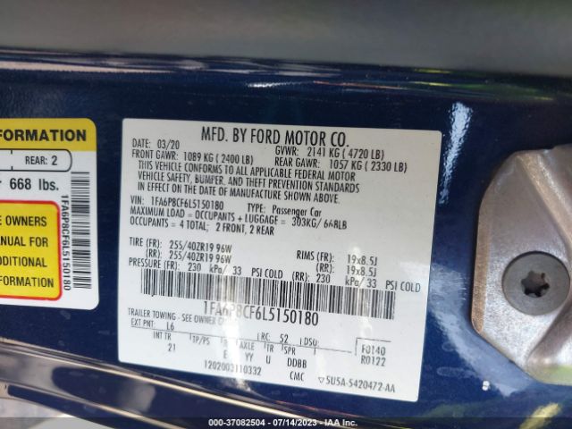 1FA6P8CF6L5150180 Ford Mustang Gt Premium