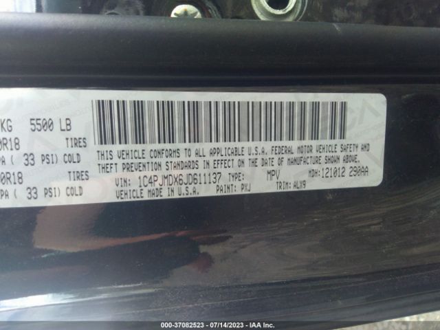1C4PJMDX6JD611137 Jeep Cherokee Limited