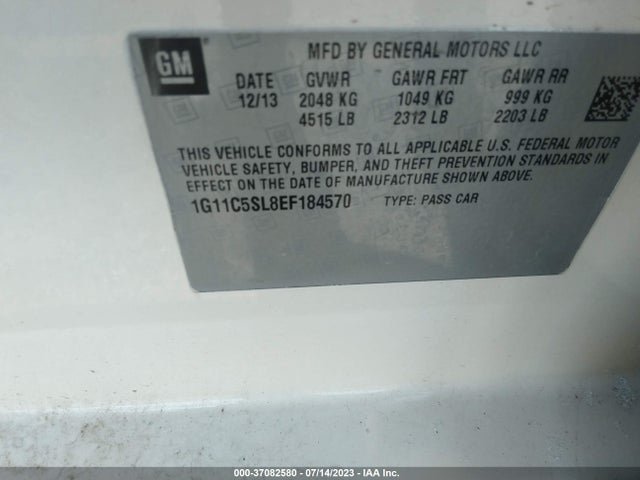 Chevrolet MALIBU 1LT 2014 1G11C5SL8EF184570 Image 9