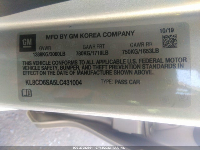 Chevrolet Spark Lt 2020 KL8CD6SA5LC431004 Image 14