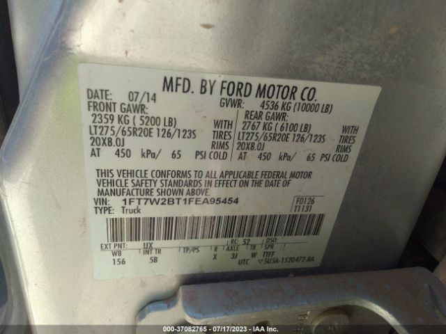 1FT7W2BT1FEA95454 Ford Super Duty F-250 Srw Lariat/platinum