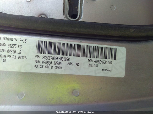 2C3CCAAG3FH891836 Chrysler 300 Limited