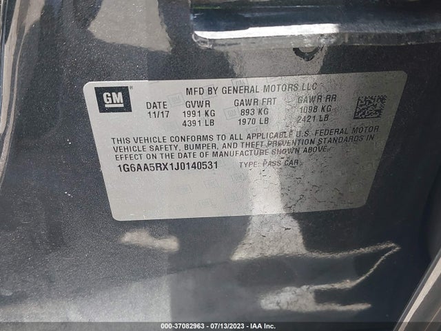 1G6AA5RX1J0140531 Cadillac Ats Sedan Rwd