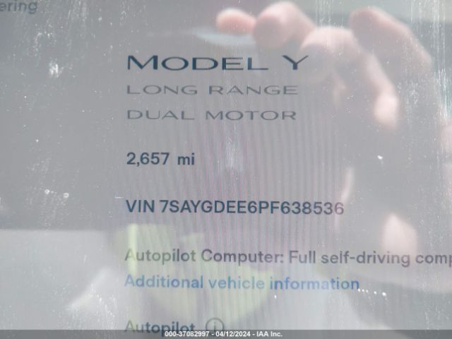 7SAYGDEE6PF638536 Tesla Model Y