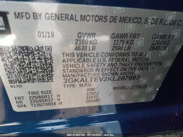 3GKALTEV2KL287997 GMC Terrain Sle