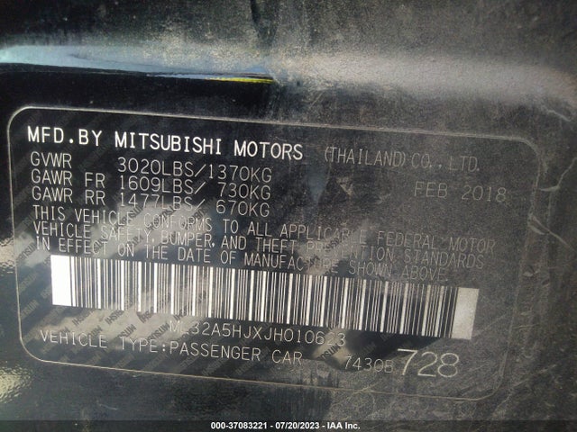 ML32A5HJXJH010623 Mitsubishi Mirage Gt