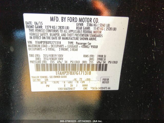 1FAHP2F8XFG171318 Ford Taurus Limited