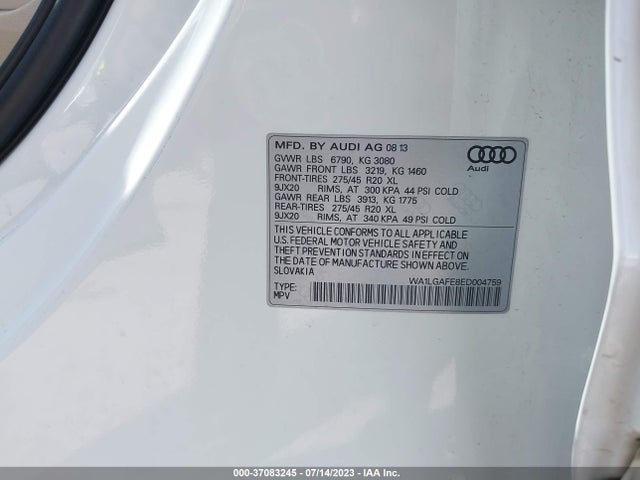 WA1LGAFE8ED004759 Audi Q7 3.0t Premium Plus