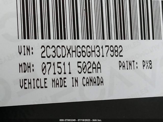 2C3CDXHG6GH317982 Dodge Charger Sxt