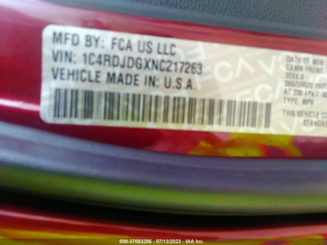 Dodge Durango Gt Plus 2022 1C4RDJDGXNC217263 Image 9