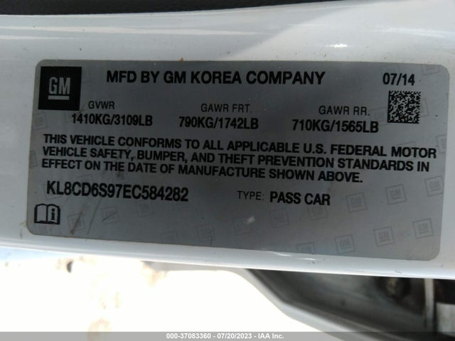 Chevrolet Spark Lt 2014 KL8CD6S97EC584282 Image 9