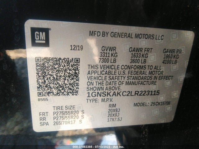 Chevrolet Tahoe Ls 2020 1GNSKAKC2LR223115 Image 9