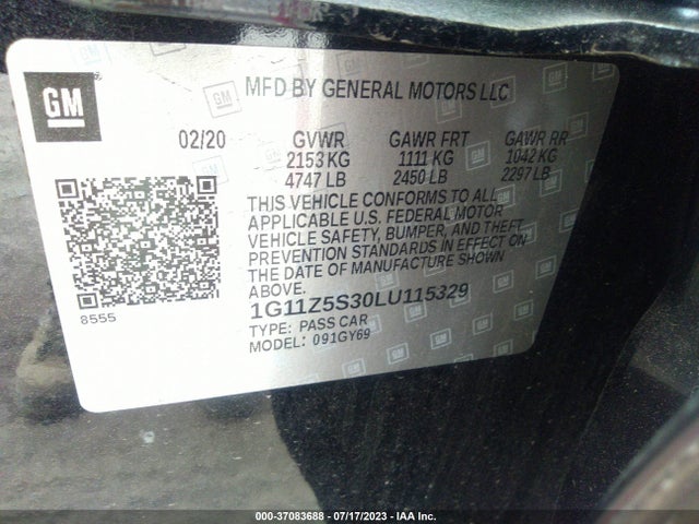Chevrolet IMPALA LT 2020 1G11Z5S30LU115329 Image 9