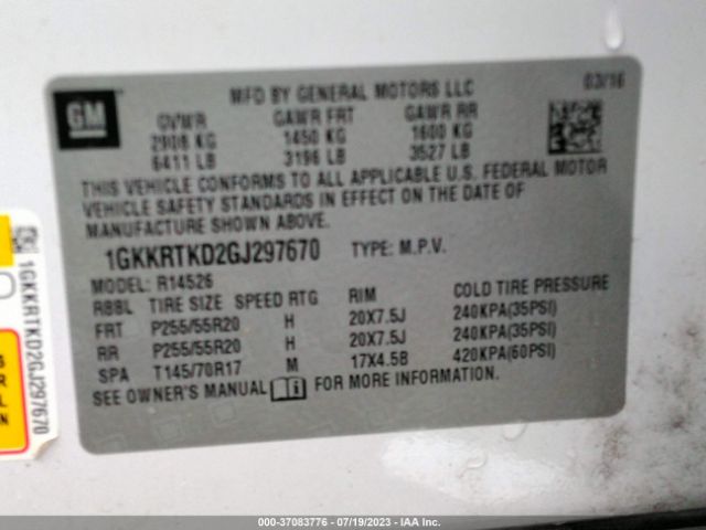 1GKKRTKD2GJ297670 GMC Acadia Denali