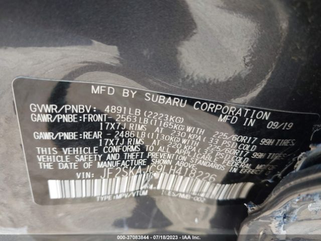 JF2SKAJC9LH418226 Subaru Forester Premium