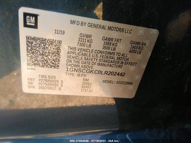 Chevrolet Suburban 2wd Ls 2020 1GNSCGKC0LR202442 Image 9
