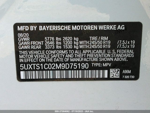 5UXTS1C02M9D75190 BMW X3 Xdrive30e