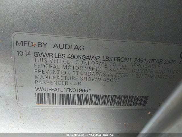 WAUFFAFL1FN019651 Audi A4 Premium Plus