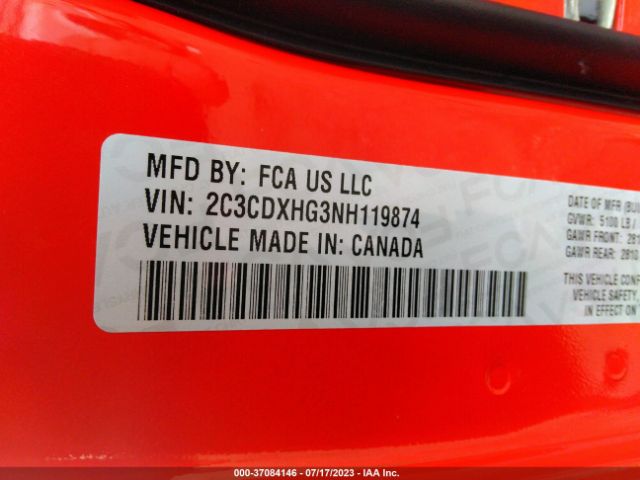 2C3CDXHG3NH119874 Dodge CHARGER GT
